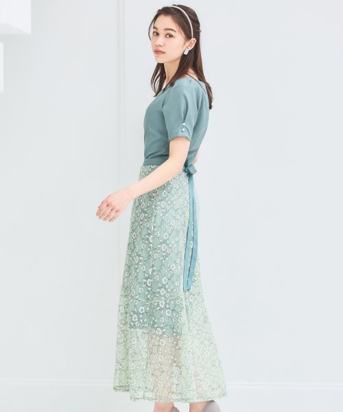 DRESS+(ドレス プラス)/ワンピース スカート 2点セット 2way セットアップ 春夏 着回し レース 花柄スカート  パーティードレス/img04