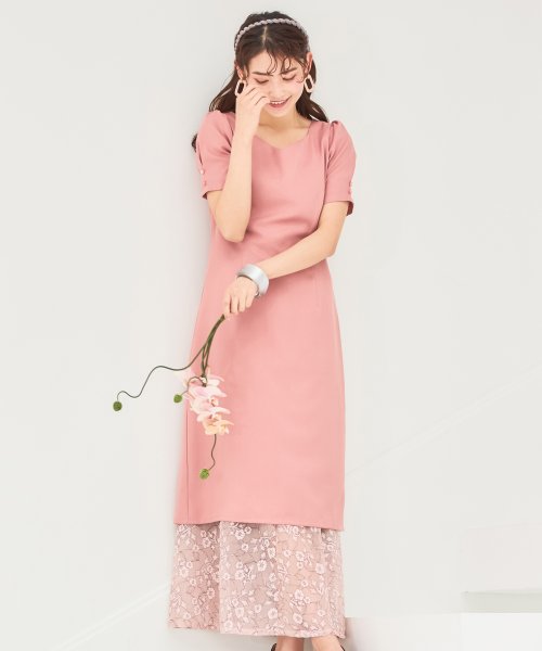 DRESS+(ドレス プラス)/ワンピース スカート 2点セット 2way セットアップ 春夏 着回し レース 花柄スカート  パーティードレス/img15