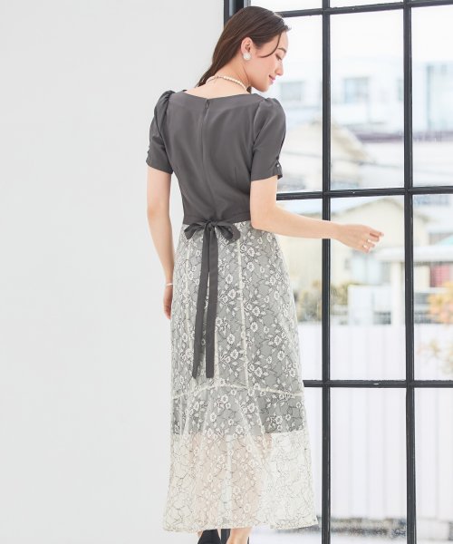 DRESS+(ドレス プラス)/ワンピース スカート 2点セット 2way セットアップ 春夏 着回し レース 花柄スカート  パーティードレス/img17