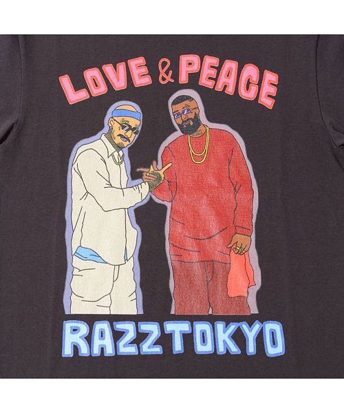 razz(ラズ)/RAZZIS ラブ&ピースプリントクルーネック半袖Tシャツ メンズ RAZZIS ラズ ブランド おしゃれ 大人 カジュアル トップス カットソー 半袖 韓国フ/img12