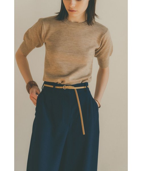 CLANE(クラネ)/BACK OPEN HALF SLEEVE COMPACT KNIT TOPS/img11