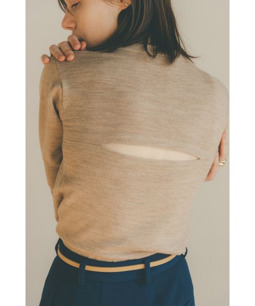 CLANE(クラネ)/BACK OPEN HALF SLEEVE COMPACT KNIT TOPS/img12