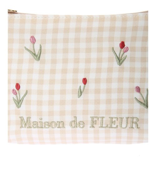 Maison de FLEUR(メゾンドフルール)/ギンガムチューリップ刺繍ミニポーチ/img07