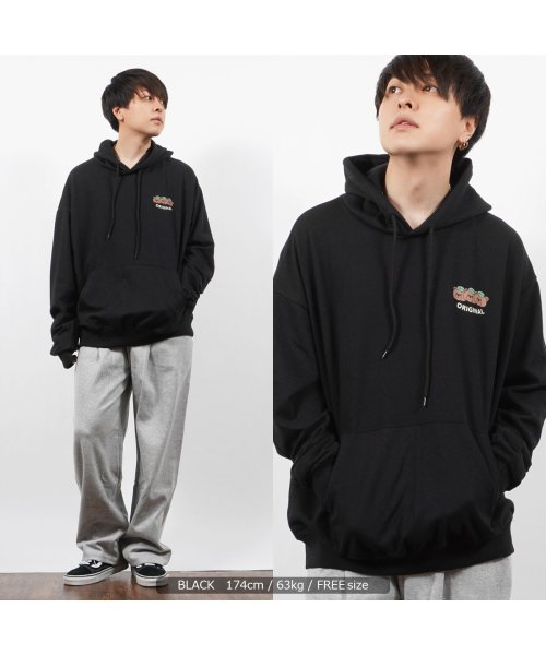 1111clothing(ワンフォークロージング)/オーバーサイズ パーカー メンズ プルパーカー レディース 綿100% ◆クマ グラフィック ビッグパーカー◆ ビッグシルエット トップス 長袖 フード クマ柄/img15