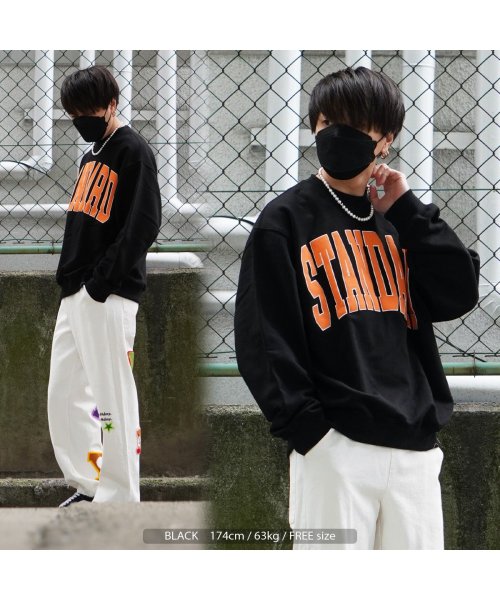 1111clothing(ワンフォークロージング)/オーバーサイズ スウェット メンズ トレーナー レディース ◆STANDARD ロゴ スウェットシャツ◆ ビッグシルエット トップス 長袖 クルーネック 綿10/img14