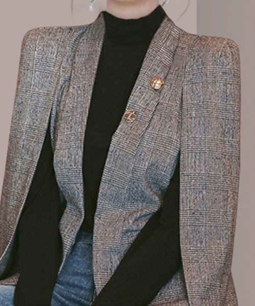 aimoha(aimoha（アイモハ）)/【Jasmine Grandiflorum】ケープ風ジャケットコート 韓国ファッション /img04