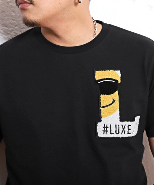 LUXSTYLE(ラグスタイル)/LUXE/R(ラグジュ)サガラ刺繍半袖Tシャツ/Tシャツ メンズ 半袖 サガラ刺繍 ロゴ BITTER ビター系/img09
