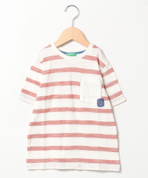 BENETTON (UNITED COLORS OF BENETTON BOYS)(ユナイテッド　カラーズ　オブ　ベネトン　ボーイズ)/キッズポケット付きボーダー半袖Tシャツ・カットソーB/img01