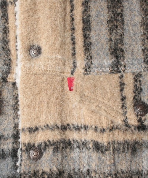 LEVI’S OUTLET(リーバイスアウトレット)/VTG FIT SHERPA TRUCKER OVERSIZE CAMEL BLUE PLAID TRUCKER/img10