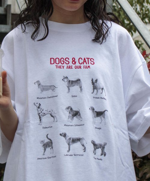 GLOSTER(GLOSTER)/【人気NO.1ヒットシリーズ】DOG&CAT 犬猫オーバーサイズTシャツ/img45