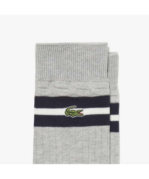 ボーダーパネルミドル丈ソックス ラコステ メンズ Lacoste Mens Magaseek