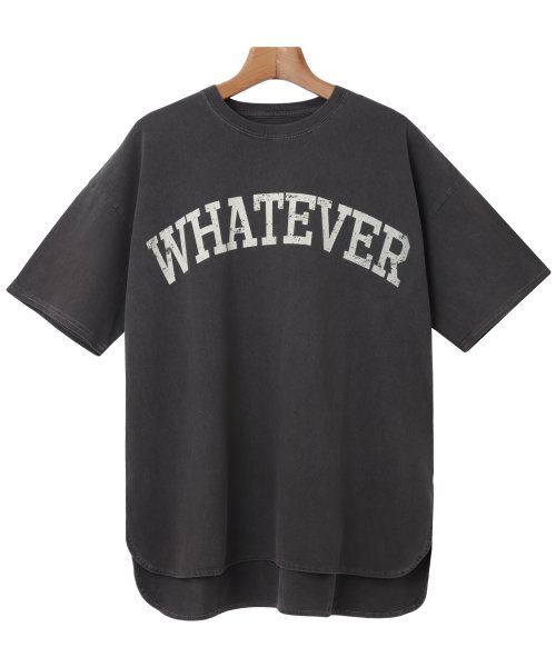 and　Me...(アンドミー)/ピグメント加工半袖WHATEVERかすれロゴプリントTシャツ トップス/img63