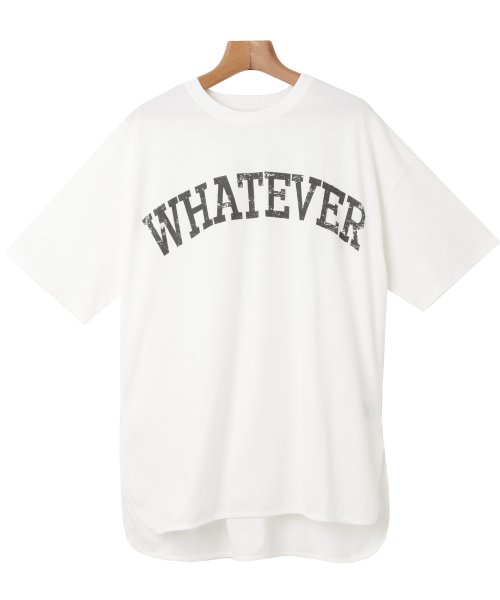 and　Me...(アンドミー)/ピグメント加工半袖WHATEVERかすれロゴプリントTシャツ トップス/img64