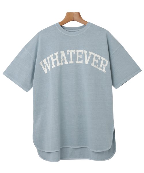 and　Me...(アンドミー)/ピグメント加工半袖WHATEVERかすれロゴプリントTシャツ トップス/img66