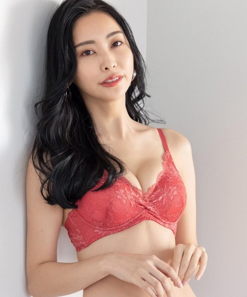 fran de lingerie(フランデランジェリー)/ふわ盛 カシュクールレース ノンワイヤーブラ&ショーツセット B65－G75カップ/img10