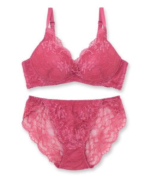 fran de lingerie(フランデランジェリー)/ふわ盛 カシュクールレース ノンワイヤーブラ&ショーツセット B65－G75カップ/img13