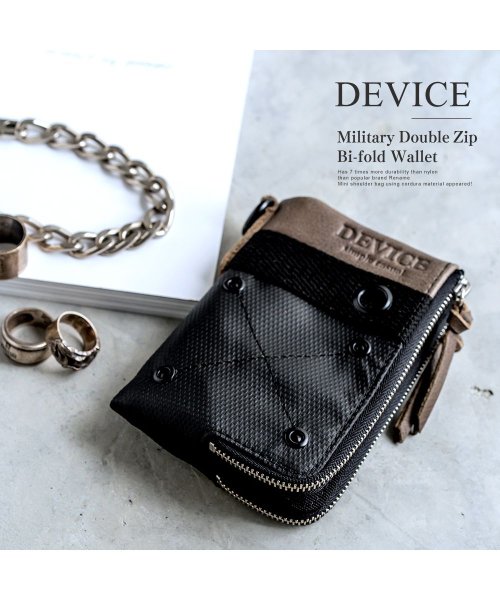 DEVICE(デバイス)/DEVICE ミリタリー ダブルジップ 二つ折り財布/img01