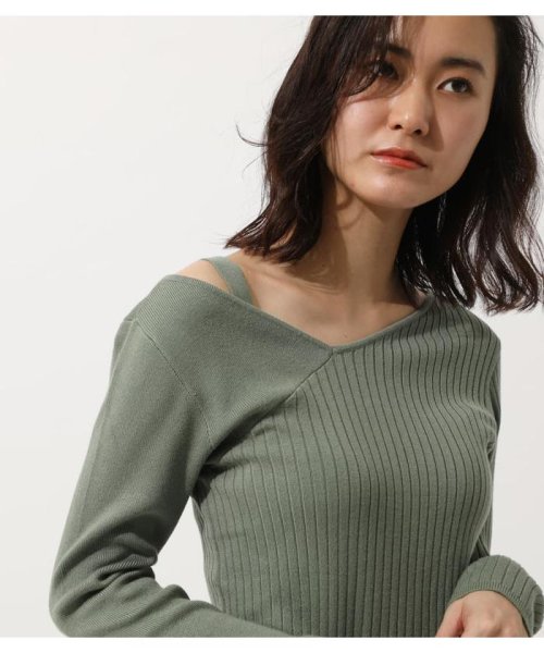 AZUL by moussy(アズールバイマウジー)/SHOULDER STRAP KNIT TOPS/img33