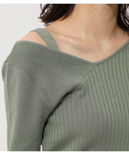 AZUL by moussy(アズールバイマウジー)/SHOULDER STRAP KNIT TOPS/img38