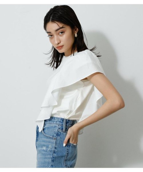 AZUL by moussy(アズールバイマウジー)/ASYMMETRY FRILL TOPS/img01