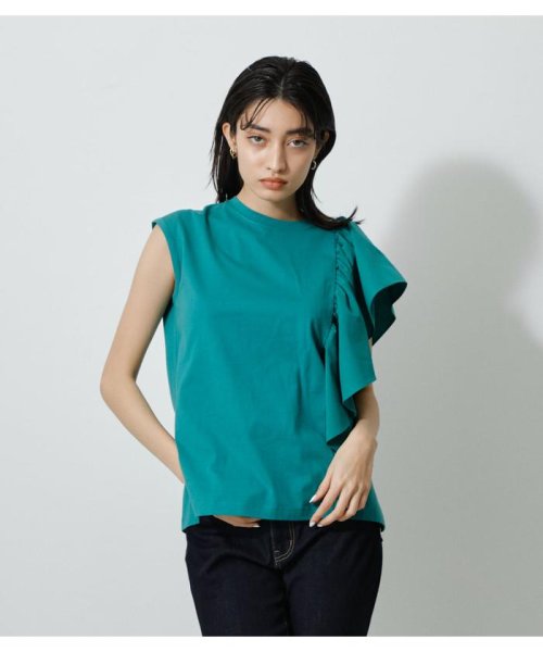 AZUL by moussy(アズールバイマウジー)/ASYMMETRY FRILL TOPS/img20