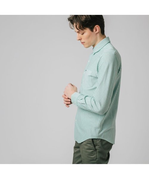 LACOSTE Mens(ラコステ　メンズ)/クールマックスブレンド鹿の子地ストライプシャツ/img01