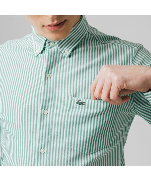 LACOSTE Mens(ラコステ　メンズ)/クールマックスブレンド鹿の子地ストライプシャツ/img04