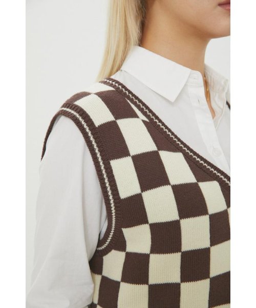 LAGUA GEM(ラグアジェム)/CHECKER COMPACT KNIT VEST/img05