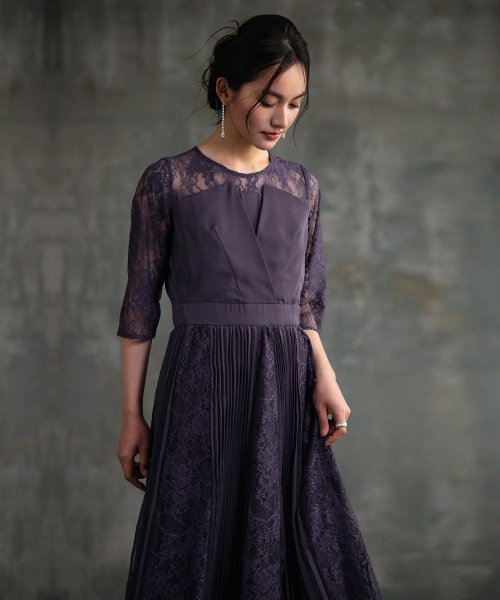 DRESS+(ドレス プラス)/ワンピース ドレス レース袖 ミモレ丈 結婚式 披露宴 食事会/img08