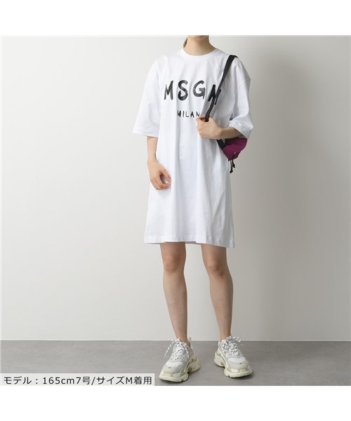 MSGM(MSGM)/MDA168 MDA68 DRESS ペイントロゴ オーバーサイズ Tシャツ チュニック ワンピース カラー2色 レディース/img07