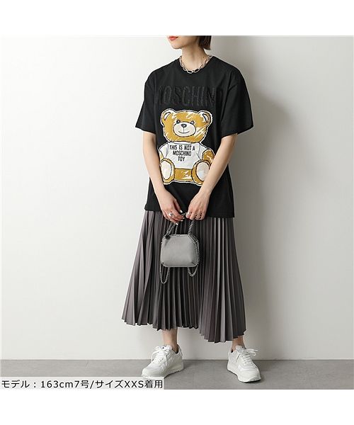 【MOSCHINO(モスキーノ)】半袖 Tシャツ V0710 0440 レディース カットソー ロゴT 刺繍 クルーネック コットン オーバーサイズ テディベア