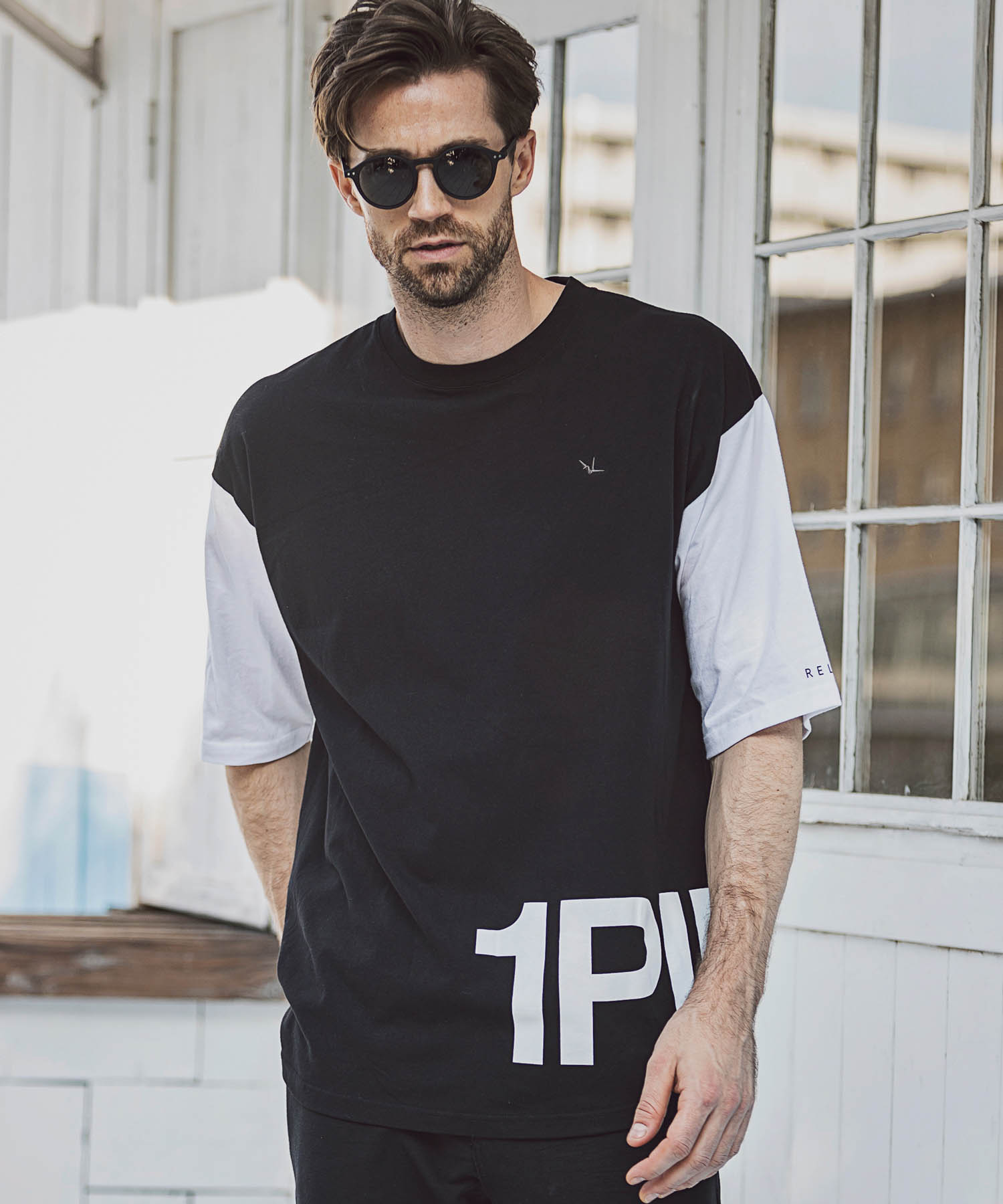 オーバーサイズバイカラー半袖Tシャツ(504631168)｜HANKYU MEN'S