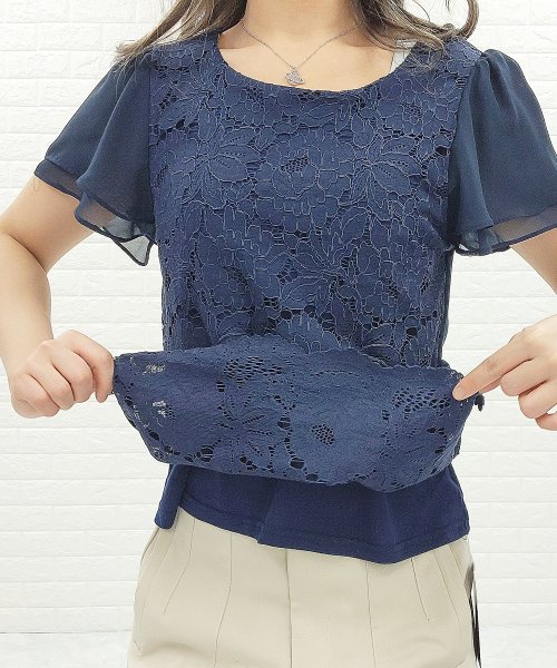 Lace Ladies(レースレディース)/シフォンレース半袖ブラウス/img10