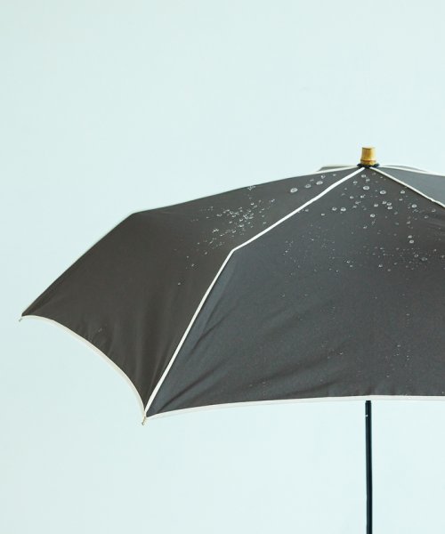 ROPE'(ロペ)/【晴雨兼用】バンブーハンドルバイカラーコンパクトアンブレラ  折りたたみ傘/img01