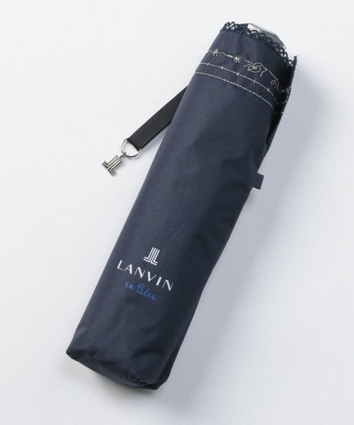 LANVIN en Bleu(umbrella)(ランバンオンブルー（傘）)/晴雨兼用折りたたみ日傘　”シルバーラメ×ダブルピコレース”/img02