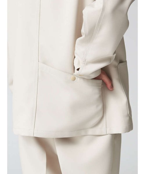 【セットアップ対応】スモーキー カバーオール シャツブルゾン 