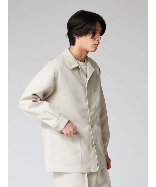 【セットアップ対応】スモーキー カバーオール シャツブルゾン 