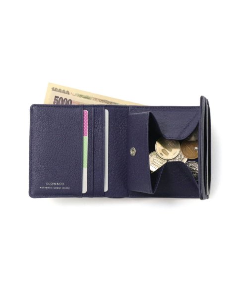 スロウ 二つ折り財布 SLOW 財布 goat ゴート compact wallet 二つ折り ミニ財布 コンパクト 軽量 レザー 本革 山羊革 333S91J 
