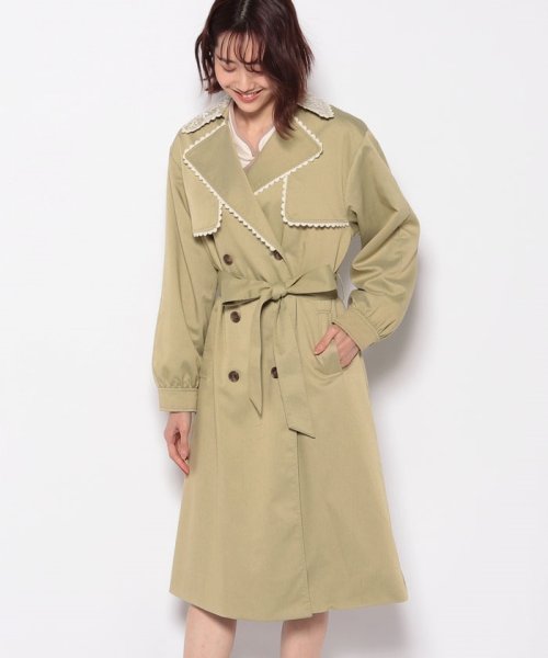 セール アクシーズファム Axes Femme バイカラーレーストレンチｃｏ Magaseek