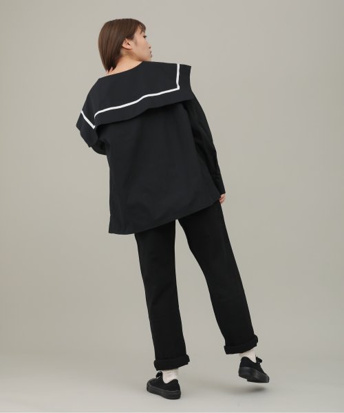 sakishima tokyo(サキシマ トーキョー)/シンプルセーラーカラーシャツ/ビックカラーデザインボリューム袖ブラウス/img08