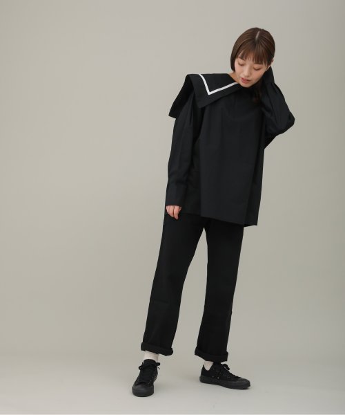 sakishima tokyo(サキシマ トーキョー)/シンプルセーラーカラーシャツ/ビックカラーデザインボリューム袖ブラウス/img09