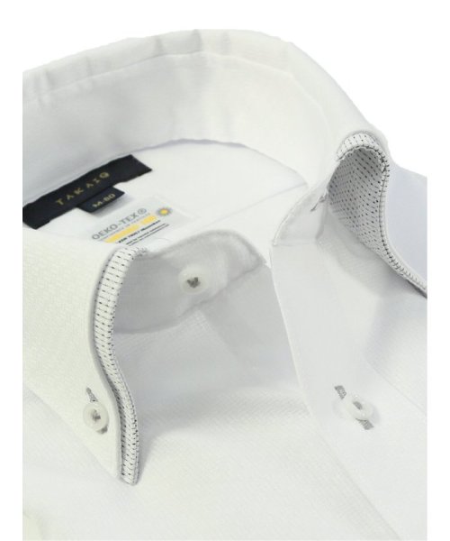 TAKA-Q(タカキュー)/形態安定 吸水速乾 スタンダードフィット 2枚衿ボタンダウン 長袖 シャツ メンズ ワイシャツ ビジネス ノーアイロン 形態安定 yシャツ 速乾/img01