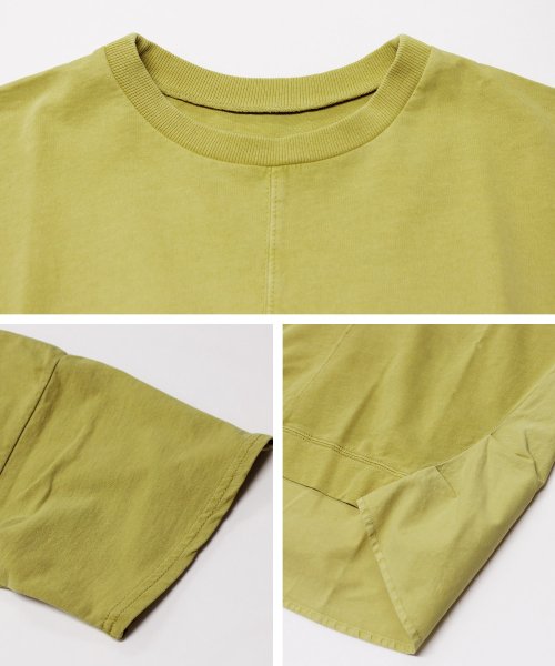 Fizz(フィズ)/ピグメント裏毛後ろ切替え半袖プルオーバー 異素材　Tシャツ/img23