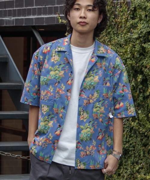 GLOSTER(GLOSTER)/【WORK ABOUT/ワークアバウト】VACANCE SHIRT 総柄プリントシャツ アロハシャツ/img01