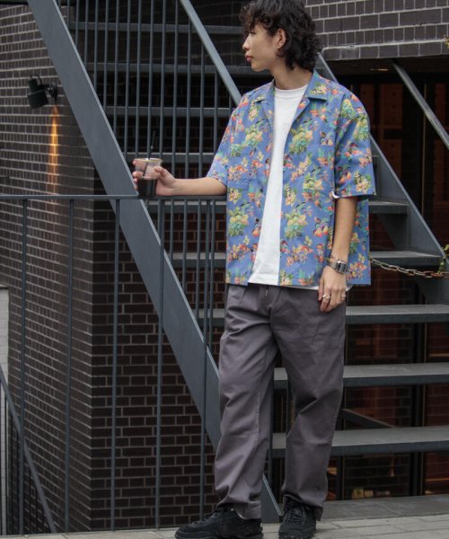 GLOSTER(GLOSTER)/【WORK ABOUT/ワークアバウト】VACANCE SHIRT 総柄プリントシャツ アロハシャツ/img12