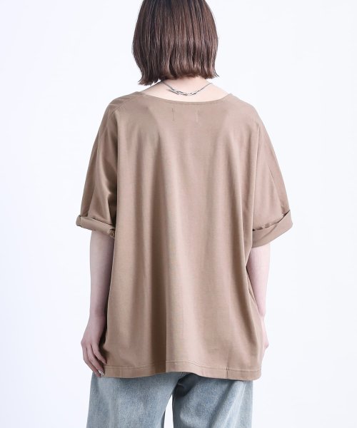 osharewalker(オシャレウォーカー)/『汗ジミ防止ゆるっとVネックTシャツ』Tシャツ レディース 春夏 半袖 カットソー  無地 五分袖 七分袖 綿100% コットン シンプル 着回し 汗ジミ防止/img16