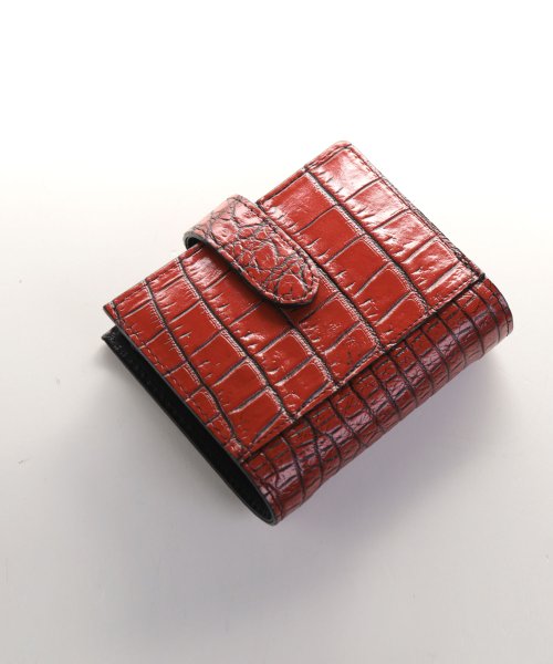 sankyoshokai(サンキョウショウカイ)/クロコダイルレザーミニウォレット二つ折り財布/img10