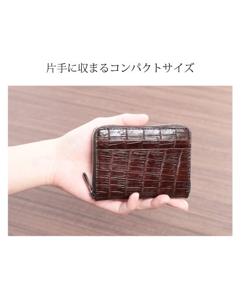 sankyoshokai(サンキョウショウカイ)/クロコダイルレザーミニ財布アウトポケット付き/img05