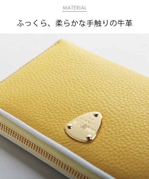 sankyoshokai(サンキョウショウカイ)/[GOLD PFEIL]牛革レザーバイカラーラウンドファスナー長財布/img03