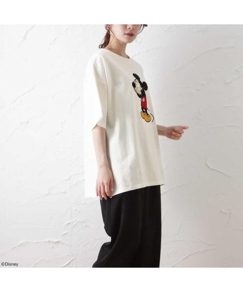 MAC HOUSE(women)(マックハウス（レディース）)/Disney ミッキー / サガラ刺繍Tシャツ 2283－7602/img02